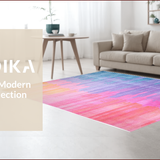 Ultra Soft Area Rug, Non Slip, Stain Resistant, Washable Area Rugs for Living Room, Bedroom, Whimsical Colorful Ombre Pattern(Pink)