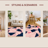 Ultra Soft Area Rug, Non Slip, Stain Resistant, Washable Area Rugs for Living Room, Bedroom, Navy Blue Yoga Mat Modern Area Carpet(Pink)