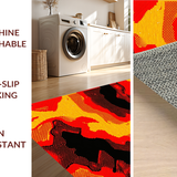 Ultra Soft Area Rug, Non Slip, Stain Resistant, Washable Area Rugs for Living Room, Bedroom, Contemporary Eruption Style Element(Red)