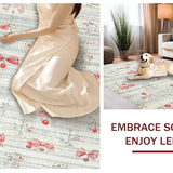 Ultra Soft Area Rug, Non Slip, Stain Resistant, Washable Area Rugs for Living Room, Bedroom, Coquette Pink Bow with Scarlet Berry Boho Area Rug(Gray)