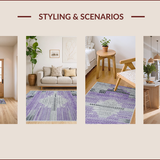 Ultra Soft Area Rug, Non Slip, Stain Resistant, Washable Area Rugs for Living Room, Bedroom, Transitional Grey Lavender Nursery Non-Shedding Rug(Purple)