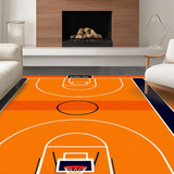 Ultra Soft Area Rug, Non Slip, Stain Resistant, Washable Area Rugs for Living Room, Bedroom, Whimsical Basketball Graphics Style(Orange)