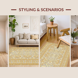 Ultra Soft Area Rug, Non Slip, Stain Resistant, Washable Area Rugs for Living Room, Bedroom, Rustic Soft Cream Tones(Gray)