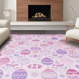 Ultra Soft Area Rug, Non Slip, Stain Resistant, Washable Area Rugs for Living Room, Bedroom, Festive Whimsical Egg Motif(Pink)