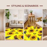 Ultra Soft Area Rug, Non Slip, Stain Resistant, Washable Area Rugs for Living Room, Bedroom, Sunny Rustic Whimsical Touch(Yellow)