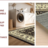 Ultra Soft Area Rug, Non Slip, Stain Resistant, Washable Area Rugs for Living Room, Bedroom, Luxurious Earth Tone Floral Design(Beige)