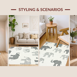 Charming Elephant Themed Transitional Decor(Beige)