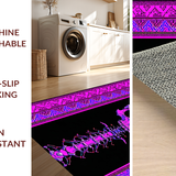 Ultra Soft Area Rug, Non Slip, Stain Resistant, Washable Area Rugs for Living Room, Bedroom, Playful Skeleton Love Theme(Pink)