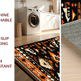 Ultra Soft Area Rug, Non Slip, Stain Resistant, Washable Area Rugs for Living Room, Bedroom, Elegant Distressed Linear Arrangement(Orange)