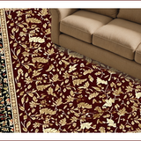 Ultra Soft Area Rug, Non Slip, Stain Resistant, Washable Area Rugs for Living Room, Bedroom, Chic Earthy Tones Vintage Aesthetic(Red)