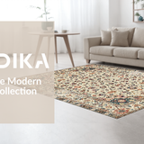 Ultra Soft Area Rug, Non Slip, Stain Resistant, Washable Area Rugs for Living Room, Bedroom, Artistic Abstract Ogee Arrangement(Beige)