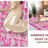 Ultra Soft Area Rug, Non Slip, Stain Resistant, Washable Area Rugs for Living Room, Bedroom, Preppy Pink Bow Pattern Decorator Area Rug(Pink)