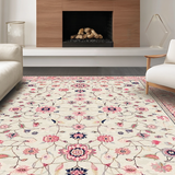 Ultra Soft Area Rug, Non Slip, Stain Resistant, Washable Area Rugs for Living Room, Bedroom, Chic Earthy Floral Arrangement(Ivory)