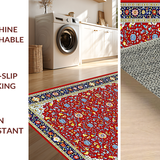 Ultra Soft Area Rug, Non Slip, Stain Resistant, Washable Area Rugs for Living Room, Bedroom, Playful Lattice Pattern with Flair(Red)