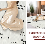Ultra Soft Area Rug, Non Slip, Stain Resistant, Washable Area Rugs for Living Room, Bedroom, Bold Geometric Contrast Decor(White)