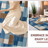 Ultra Soft Area Rug, Non Slip, Stain Resistant, Washable Area Rugs for Living Room, Bedroom, Elegant Earthy Toned Checkered Aesthetic(Blue)
