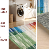 Ultra Soft Area Rug, Non Slip, Stain Resistant, Washable Area Rugs for Living Room, Bedroom, Cozy Multicolor Geometric Flow(Yellow)