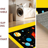 Ultra Soft Area Rug, Non Slip, Stain Resistant, Washable Area Rugs for Living Room, Bedroom, Whimsical Celestial Scene Decor(Yellow)