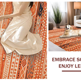 Ultra Soft Area Rug, Non Slip, Stain Resistant, Washable Area Rugs for Living Room, Bedroom, Trendy Ogee Pattern in Rust Hues(Orange)