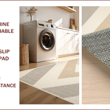 Ultra Soft Area Rug, Non Slip, Stain Resistant, Washable Area Rugs for Living Room, Bedroom, Handmade Chevron Neutral Living Room Rug(Beige)