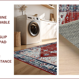 Ultra Soft Area Rug, Non Slip, Stain Resistant, Washable Area Rugs for Living Room, Bedroom, Contemporary Distressed Geometric Charm(Red)
