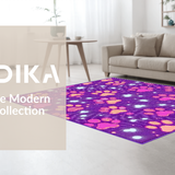 Ultra Soft Area Rug, Non Slip, Stain Resistant, Washable Area Rugs for Living Room, Bedroom, Fun and Lively Paw Pattern Aesthetic(Purple)