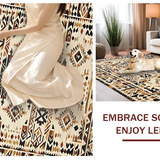 Ultra Soft Area Rug, Non Slip, Stain Resistant, Washable Area Rugs for Living Room, Bedroom, Luxurious Abstract Floral Touch(Beige)
