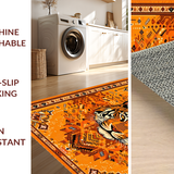 Ultra Soft Area Rug, Non Slip, Stain Resistant, Washable Area Rugs for Living Room, Bedroom, Fun Safari Themed Decorative Piece(Orange)