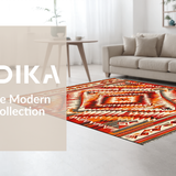 Ultra Soft Area Rug, Non Slip, Stain Resistant, Washable Area Rugs for Living Room, Bedroom, Elegant Southwestern Medallion Style(Orange)