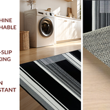 Ultra Soft Area Rug, Non Slip, Stain Resistant, Washable Area Rugs for Living Room, Bedroom, Stylish Coastal Reversible Rug Design(Gray)