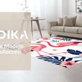 Ultra Soft Area Rug, Non Slip, Stain Resistant, Washable Area Rugs for Living Room, Bedroom, Vibrant Whimsical Bird Design(White)