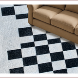 Ultra Soft Area Rug, Non Slip, Stain Resistant, Washable Area Rugs for Living Room, Bedroom, Modern Black and White Non-Slip Playroom Rug(Black)