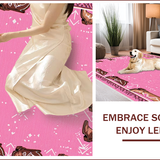 Ultra Soft Area Rug, Non Slip, Stain Resistant, Washable Area Rugs for Living Room, Bedroom, Cowgirl Themed Kitchen Decor Door Mat(Pink)
