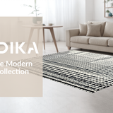 Ultra Soft Area Rug, Non Slip, Stain Resistant, Washable Area Rugs for Living Room, Bedroom, Monochrome Dash Runner Carpet, Linear Art Rug, Modern Graphic Floor Decor(Black)