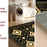 Ultra Soft Area Rug, Non Slip, Stain Resistant, Washable Area Rugs for Living Room, Bedroom, Contemporary Gold Linear Harmony(Gold)