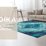 Ultra Soft Area Rug, Non Slip, Stain Resistant, Washable Area Rugs for Living Room, Bedroom, Blue Ombre, Geometric Printed Rug(Blue)