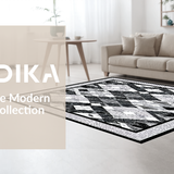 Ultra Soft Area Rug, Non Slip, Stain Resistant, Washable Area Rugs for Living Room, Bedroom, Contemporary Earth Tone Trellis Design(Gray)