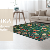 Ultra Soft Area Rug, Non Slip, Stain Resistant, Washable Area Rugs for Living Room, Bedroom, Rustic Earthy Botanical Ensemble(Blue)