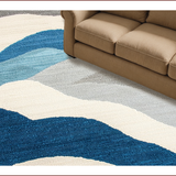 Ultra Soft Area Rug, Non Slip, Stain Resistant, Washable Area Rugs for Living Room, Bedroom, Coastal Nautical Living Room Non-Shedding Area Rug(Blue)