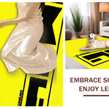 Ultra Soft Area Rug, Non Slip, Stain Resistant, Washable Area Rugs for Living Room, Bedroom, Chic Playful Phrase Aesthetic(Yellow)
