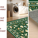 Ultra Soft Area Rug, Non Slip, Stain Resistant, Washable Area Rugs for Living Room, Bedroom, Whimsical Mushroom and Insect Aesthetic(Green)