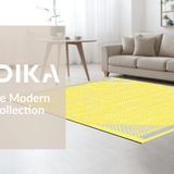 Ultra Soft Area Rug, Non Slip, Stain Resistant, Washable Area Rugs for Living Room, Bedroom, Rustic Minimalist Symmetrical Motif(Yellow)