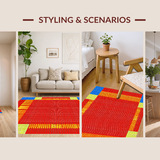 Brightly Colored Contemporary Sensory Mat(Red)