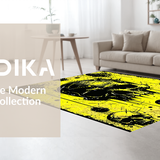 Ultra Soft Area Rug, Non Slip, Stain Resistant, Washable Area Rugs for Living Room, Bedroom, Bold Contrast Cartoon Skull Aesthetic(Yellow)