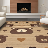 Ultra Soft Area Rug, Non Slip, Stain Resistant, Washable Area Rugs for Living Room, Bedroom, Whimsical Animal Print Aesthetic(Beige)