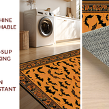 Ultra Soft Area Rug, Non Slip, Stain Resistant, Washable Area Rugs for Living Room, Bedroom, Artistic Nature-Inspired Bat Print(Orange)