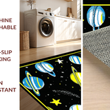 Ultra Soft Area Rug, Non Slip, Stain Resistant, Washable Area Rugs for Living Room, Bedroom, Stellar Playful Universe Artwork(Yellow)