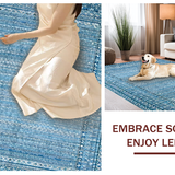 Ultra Soft Area Rug, Non Slip, Stain Resistant, Washable Area Rugs for Living Room, Bedroom, Sky Bow Accent Rug: Scalloped Design, Stylish Floor Covering(Blue)
