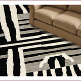 Ultra Soft Area Rug, Non Slip, Stain Resistant, Washable Area Rugs for Living Room, Bedroom, Contemporary Abstract Animal Motif(Black)