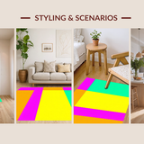 Ultra Soft Area Rug, Non Slip, Stain Resistant, Washable Area Rugs for Living Room, Bedroom, Vibrant Gradient Abstract Aesthetic(Yellow)